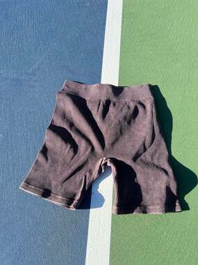 ANWND Women's Ribbed Seamless Acid Wash Biker Shorts